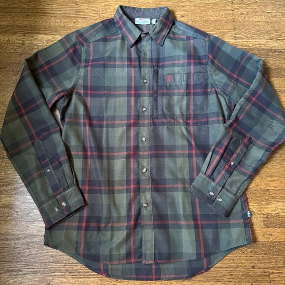 Men's Fjallraven Flannel Shirt Button Down - Size MED - Picture 1 of 7